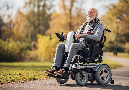 man in power wheelchair