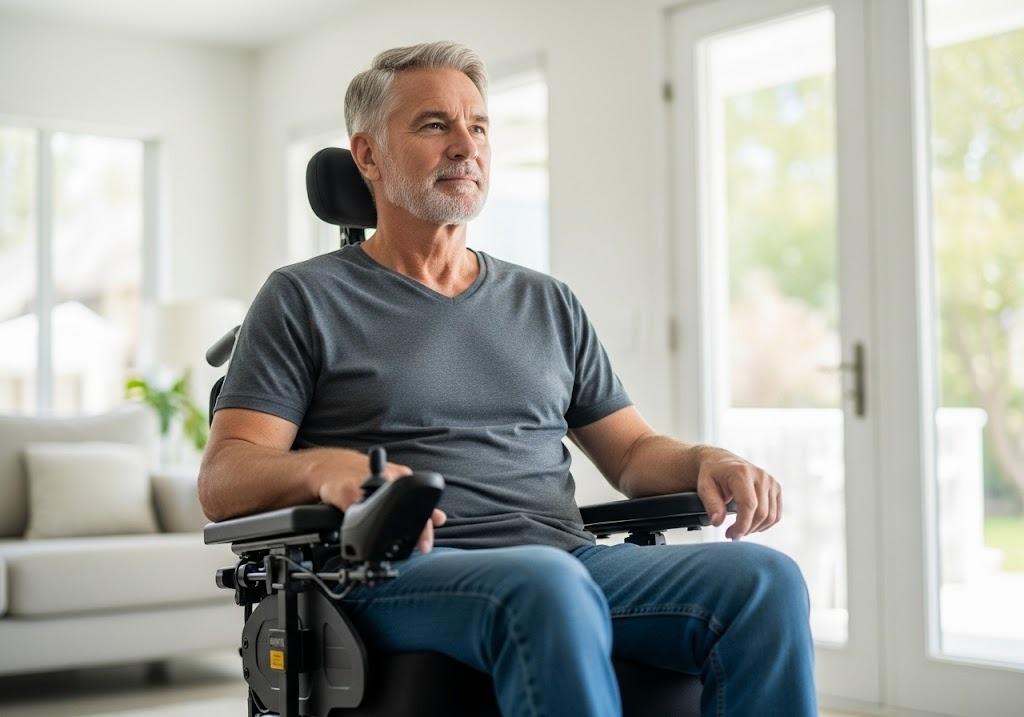 man in power wheelchair