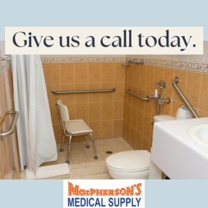 Buy medical supplies in Harlingen to improve home safety, with sturdy grab bars in the shower supporting independence and confidence.