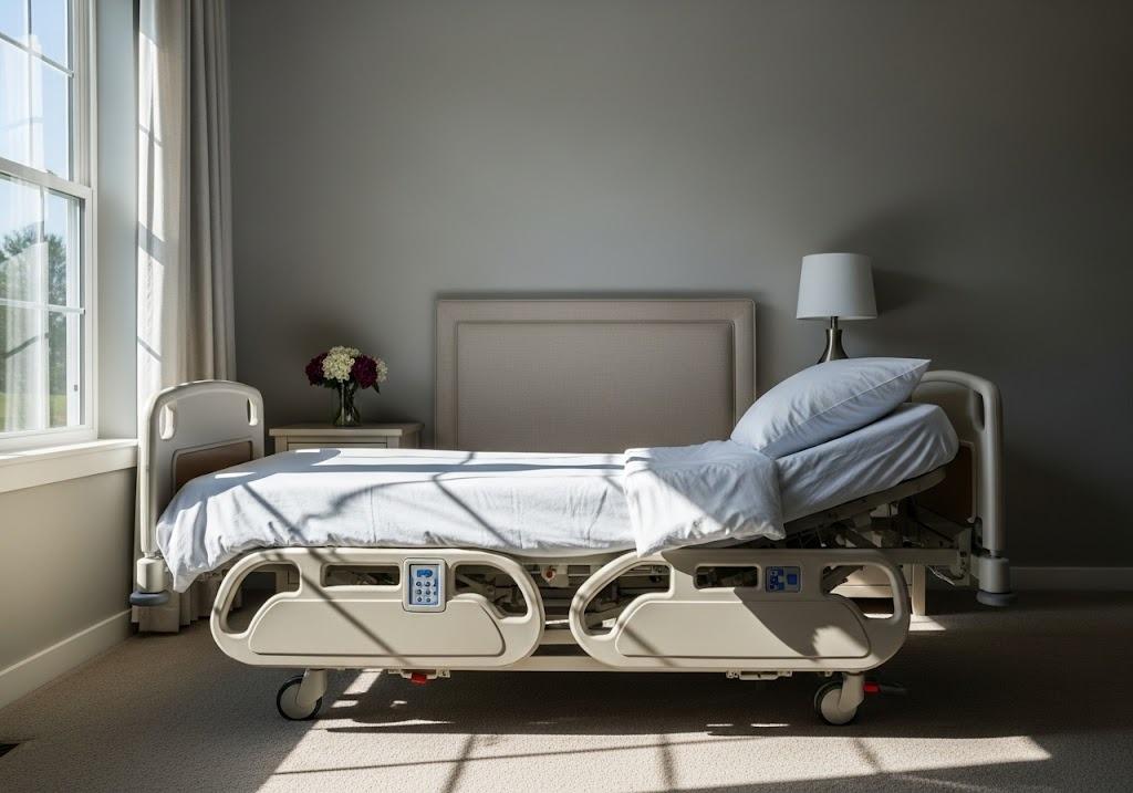 Hospital bed in living room