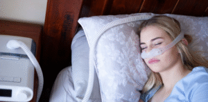 woman using CPAP device in South Texas