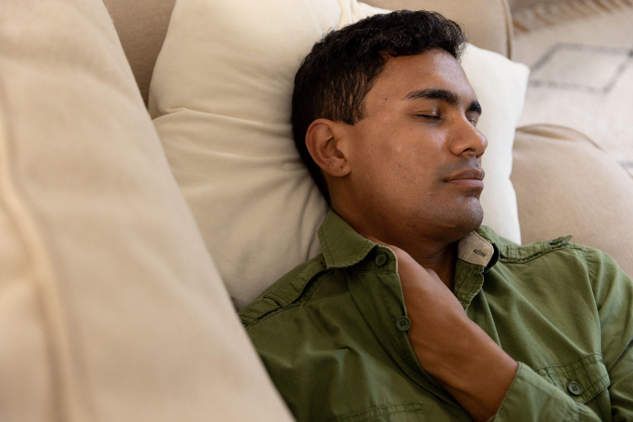 man sleeping soundly