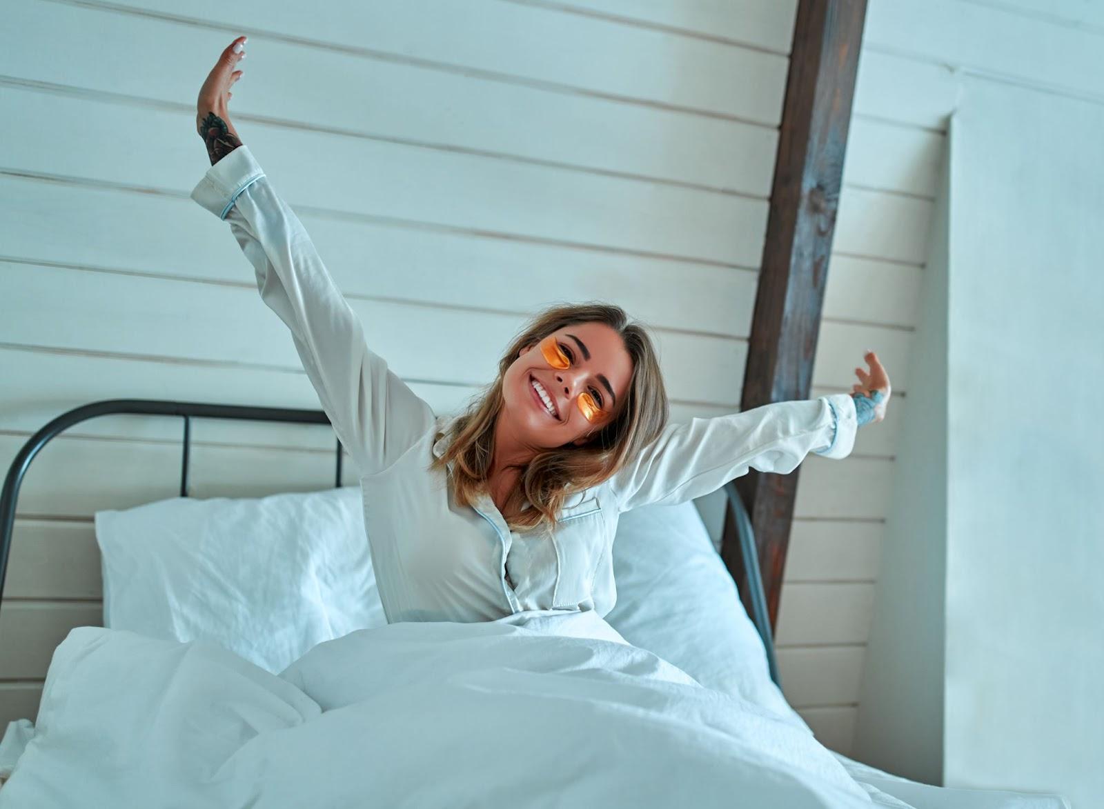 Rested woman feeling energized after better sleep therapy