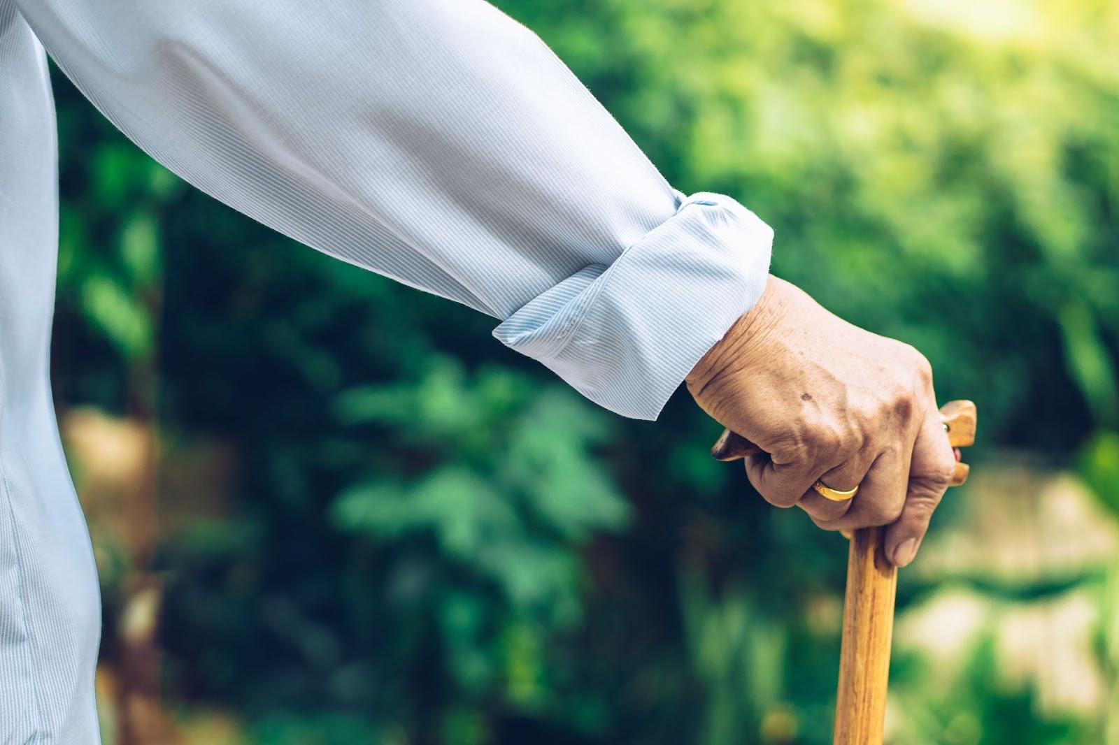 person using cane