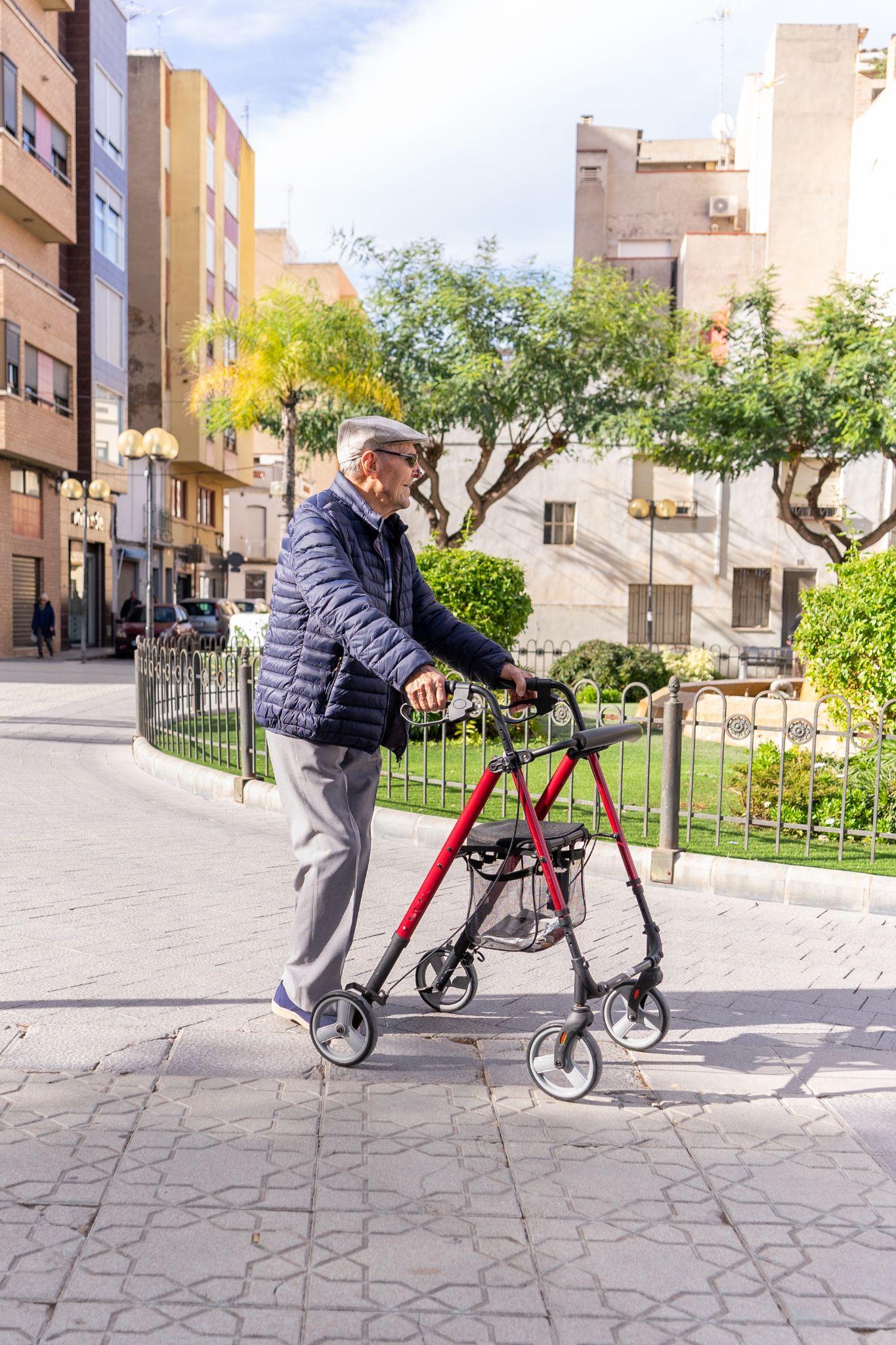 man using a rollator