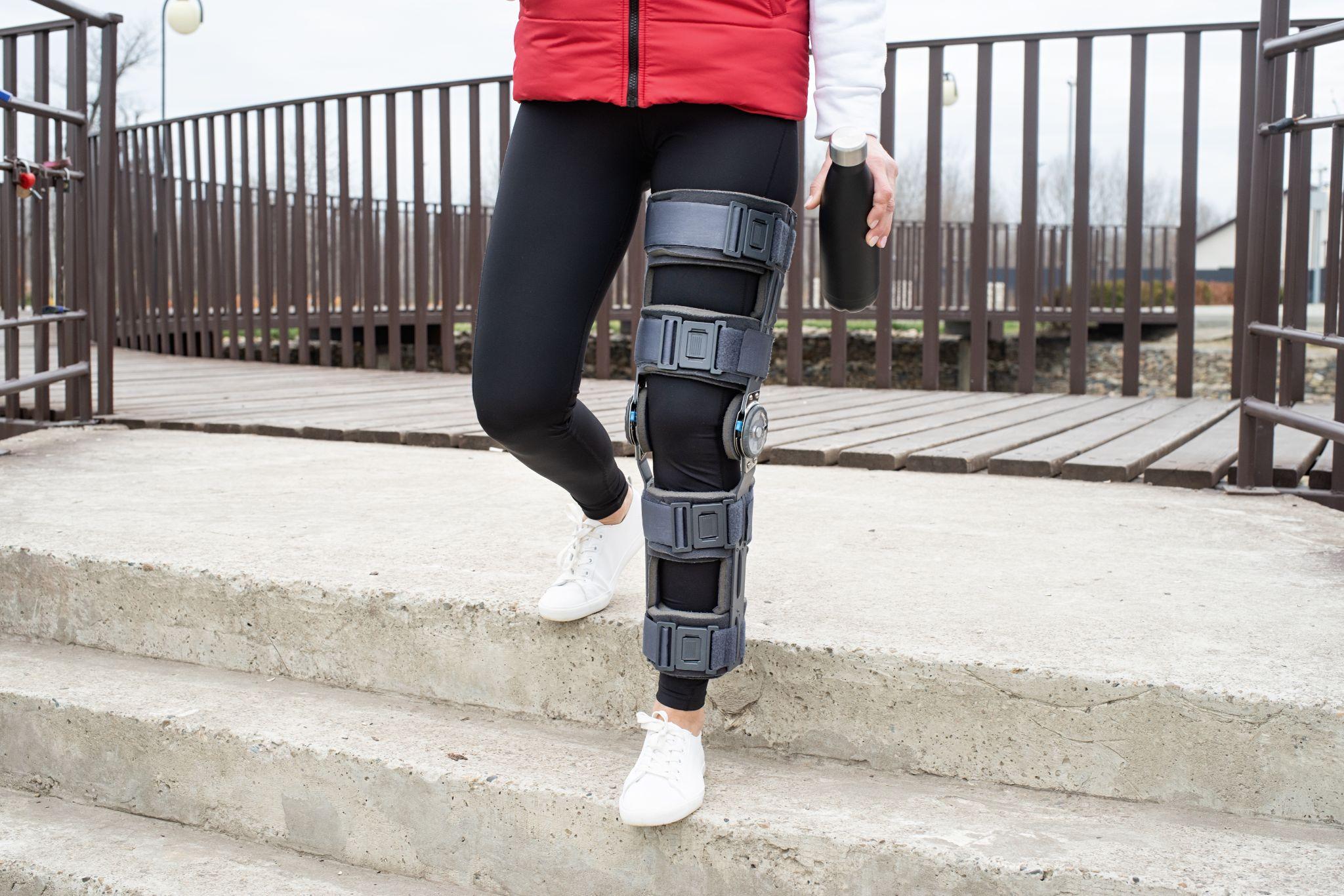person wearing knee brace
