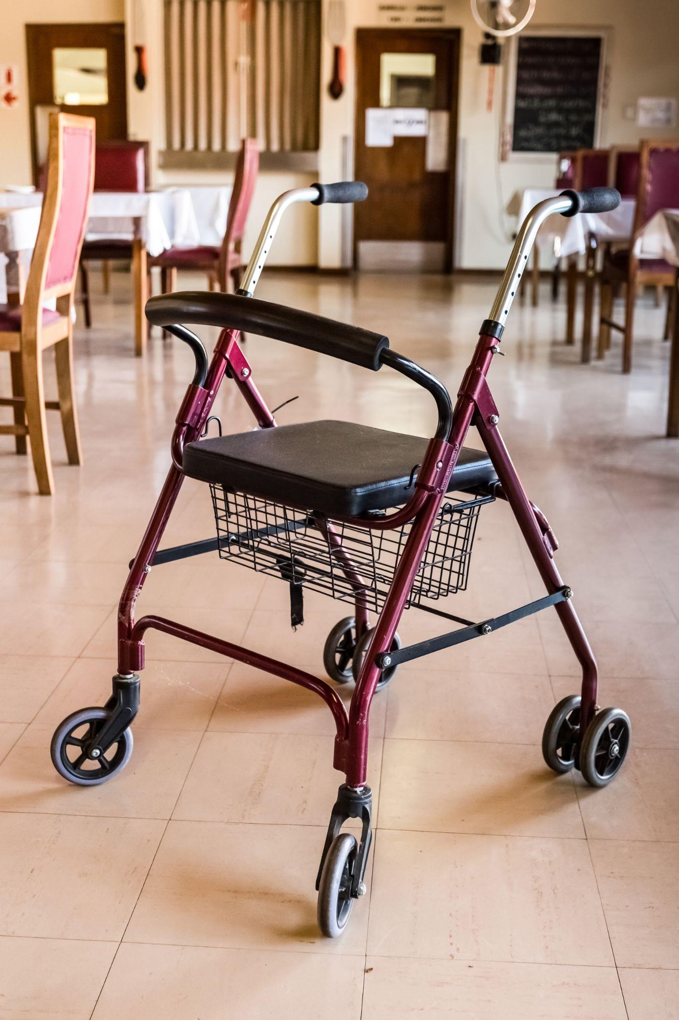 rollator in an empty room