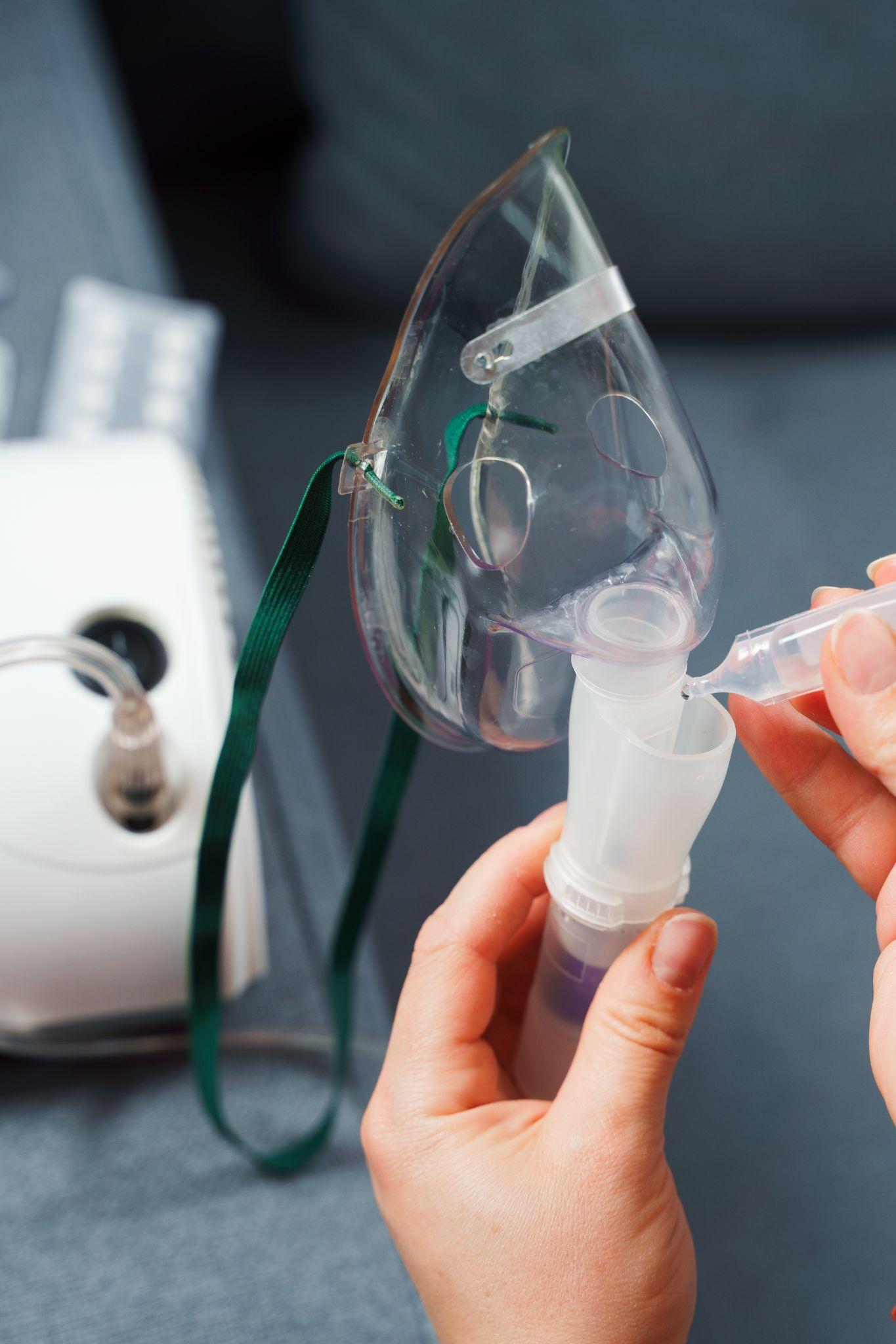 Nebulizer machine used for respiratory therapy, commonly available at local providers when searching for medical supplies near me in the Rio Grande Valley.