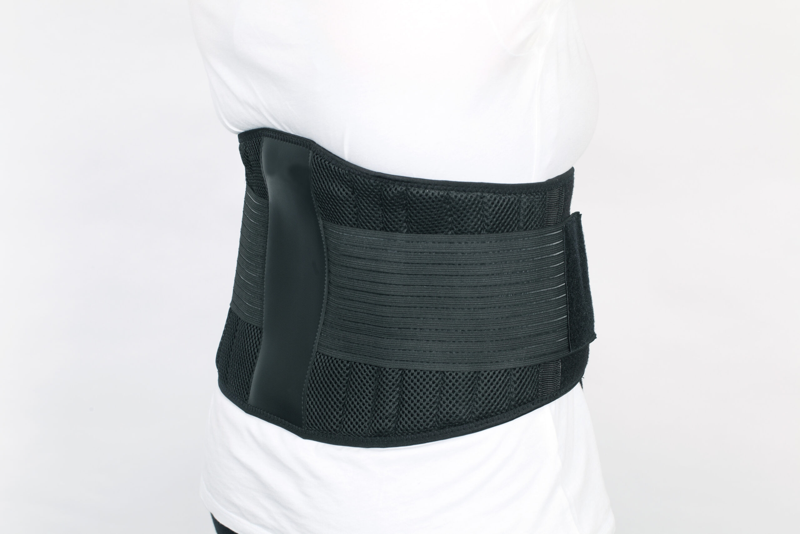 Black orthopedic back brace