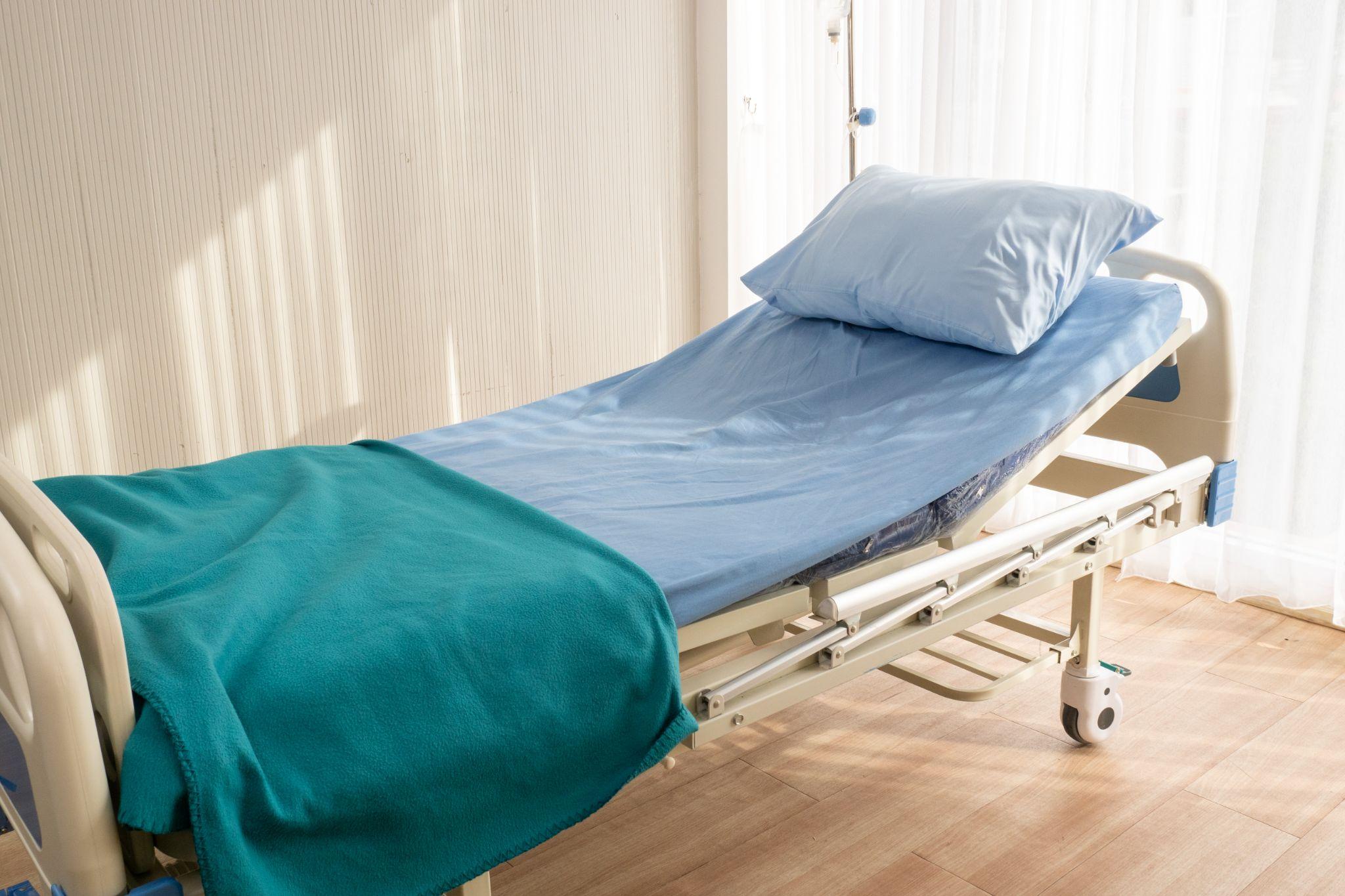 Adjustable hospital bed in a home setting, essential durable medical equipment for patient comfort and recovery