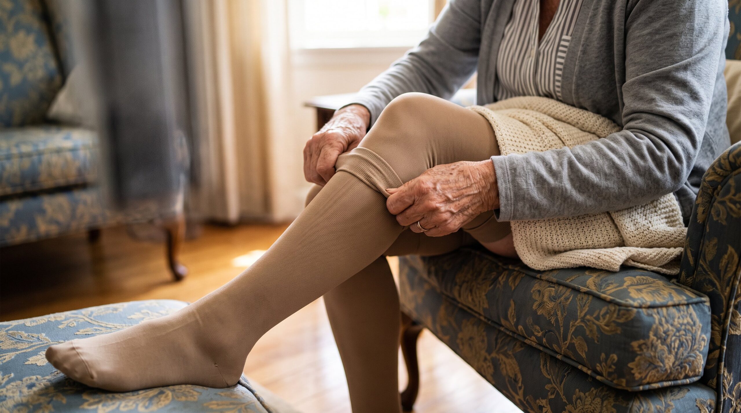 person using Compression Legwear