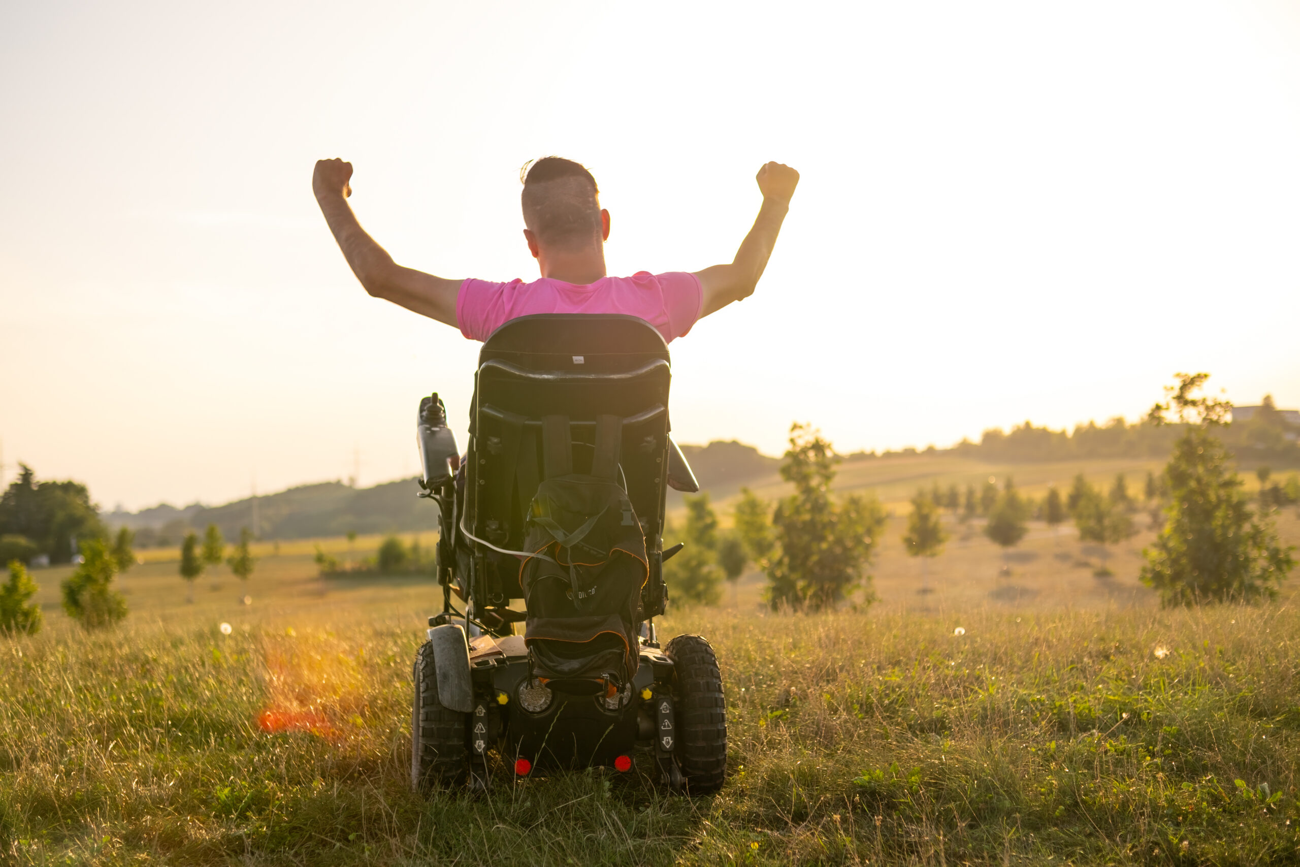man in power wheelchair